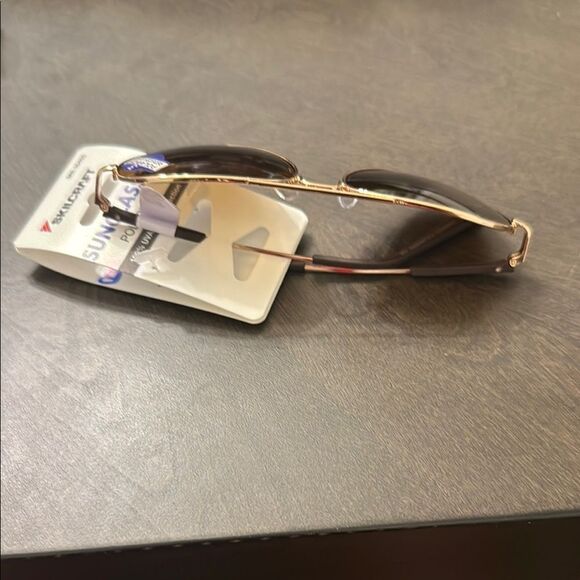 Gold Aviator Sunglasses with Brown Lenses - Picture 2 of 5